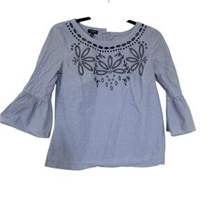 Talbots top pinstriped embroidered woman’s S Petite